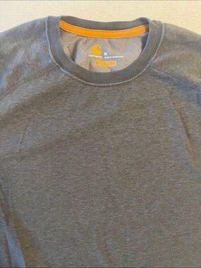 Carhartt Men’s Relaxed Crewneck T-Shirt — Gray with Orange Trim
